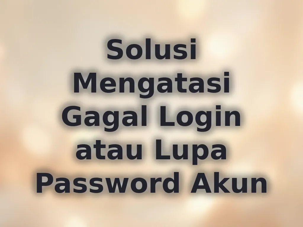 Solusi Mengatasi Gagal Login atau Lupa Password Akun